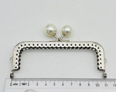 Angel Çanta Aksesuar 11 Cm Cüzdan Klipsi Silvery Renk İncili - 1