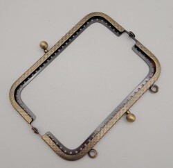 Angel Çanta Aksesuar 12.5 cm Dikdörtgen Çanta Klipsi Çanta Bursu Antik Metal - 2