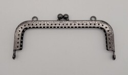 Angel Çanta Aksesuar 12.5 cm Dikdörtgen Çanta Klipsi Çanta Bursu Füme Metal - Angel Çanta Aksesuar