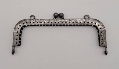 Angel Çanta Aksesuar 12.5 cm Dikdörtgen Çanta Klipsi Çanta Bursu Füme Metal - 1