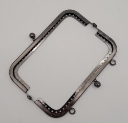 Angel Çanta Aksesuar 12.5 cm Dikdörtgen Çanta Klipsi Çanta Bursu Füme Metal - 2