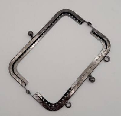 Angel Çanta Aksesuar 12.5 cm Dikdörtgen Çanta Klipsi Çanta Bursu Füme Metal - 2