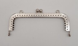 Angel Çanta Aksesuar 12.5 cm Dikdörtgen Çanta Klipsi Çanta Bursu Gümüş Metal - Angel Çanta Aksesuar