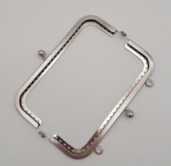 Angel Çanta Aksesuar 12.5 cm Dikdörtgen Çanta Klipsi Çanta Bursu Gümüş Metal - 2