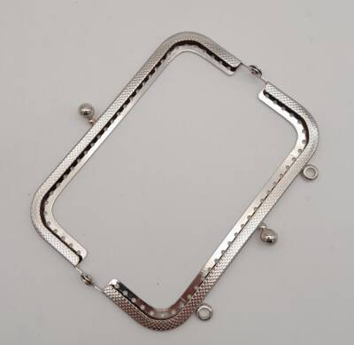 Angel Çanta Aksesuar 12.5 cm Dikdörtgen Çanta Klipsi Çanta Bursu Gümüş Metal - 2