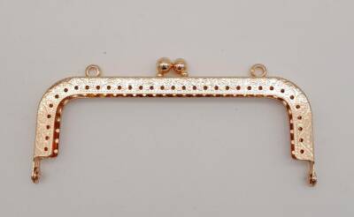 Angel Çanta Aksesuar 12.5 cm Dikdörtgen Çanta Klipsi Çanta Bursu Light Gold Metal - 1