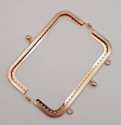 Angel Çanta Aksesuar 12.5 cm Dikdörtgen Çanta Klipsi Çanta Bursu Light Gold Metal - 2