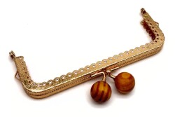 Angel Çanta Aksesuar 12.5 Cm Light Gold Renk Ahşap Toplu Cüzdan Klipsi, Cüzdan Bursu - Angel Çanta Aksesuar