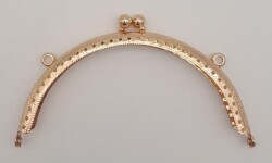 Angel Çanta Aksesuar 12.5 cm Oval Cüzdan Klipsi Cüzdan Bursu Light Gold Renk - Angel Çanta Aksesuar