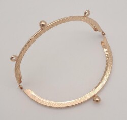 Angel Çanta Aksesuar 12.5 cm Oval Cüzdan Klipsi Cüzdan Bursu Light Gold Renk - 4