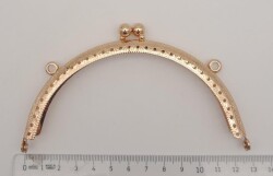 Angel Çanta Aksesuar 12.5 cm Oval Cüzdan Klipsi Cüzdan Bursu Light Gold Renk - 2