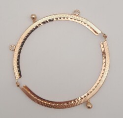 Angel Çanta Aksesuar 12.5 cm Oval Cüzdan Klipsi Cüzdan Bursu Light Gold Renk - 3