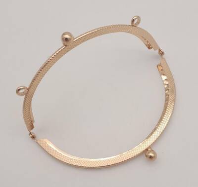 Angel Çanta Aksesuar 12.5 cm Oval Cüzdan Klipsi Cüzdan Bursu Light Gold Renk - 4