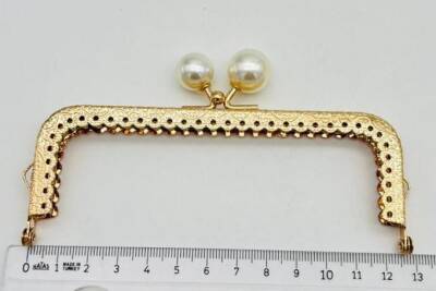 Angel Çanta Aksesuar 13 Cm Cüzdan Klipsi Golden Renk İncili - 1