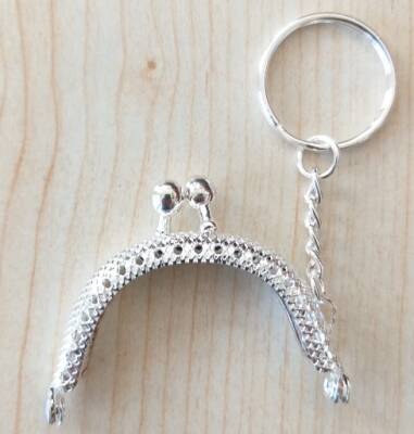 Angel Çanta Aksesuar 5 Cm, Açık Gümüş Anahtarlıklı Cüzdan Klipsi No:42 - 1