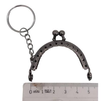 Angel Çanta Aksesuar 5 cm Anahtarlıklı Cüzdan Klipsi Füme Metal - 3