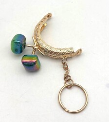 Angel Çanta Aksesuar 5 Cm Anahtarlıklı Cüzdan Klipsi Golden Renk Yanardöner Yeşil Şeker Toplu - Angel Çanta Aksesuar