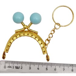 Angel Çanta Aksesuar 5 cm Anahtarlıklı Toplu Cüzdan Klipsi Bebe Mavi Renk Gold Metal - 2