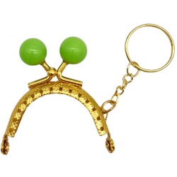 Angel Çanta Aksesuar 5 cm Anahtarlıklı Toplu Cüzdan Klipsi Fıstık Yeşili Renk Gold Metal - Angel Çanta Aksesuar