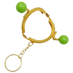 Angel Çanta Aksesuar 5 cm Anahtarlıklı Toplu Cüzdan Klipsi Fıstık Yeşili Renk Gold Metal - 4