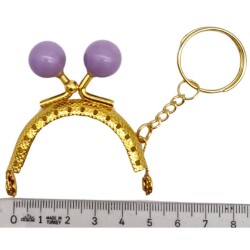 Angel Çanta Aksesuar 5 cm Anahtarlıklı Toplu Cüzdan Klipsi Lila Renk Gold Metal - 2