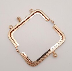 Angel Çanta Aksesuar 8.5 cm Dikdörtgen Çanta Klipsi Çanta Bursu Light Gold Metal - 2