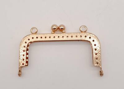 Angel Çanta Aksesuar 8.5 cm Dikdörtgen Çanta Klipsi Çanta Bursu Light Gold Metal - 1