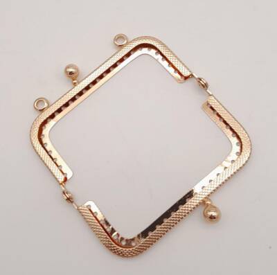 Angel Çanta Aksesuar 8.5 cm Dikdörtgen Çanta Klipsi Çanta Bursu Light Gold Metal - 2