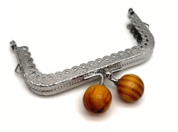 Angel Çanta Aksesuar 8.5 Cm Gümüş Renk Ahşap Toplu Cüzdan Klipsi, Cüzdan Bursu - Angel Çanta Aksesuar