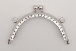 Angel Çanta Aksesuar 8.5 cm Oval Cüzdan Klipsi Cüzdan Bursu Gümüş Renk - Angel Çanta Aksesuar
