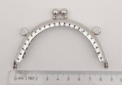 Angel Çanta Aksesuar 8.5 cm Oval Cüzdan Klipsi Cüzdan Bursu Gümüş Renk - 2