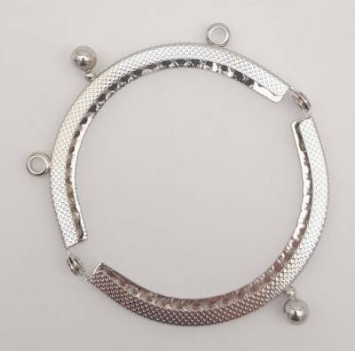 Angel Çanta Aksesuar 8.5 cm Oval Cüzdan Klipsi Cüzdan Bursu Gümüş Renk - 4