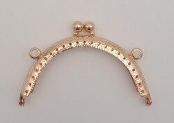 Angel Çanta Aksesuar 8.5 cm Oval Cüzdan Klipsi Cüzdan Bursu Light Gold Renk - Angel Çanta Aksesuar