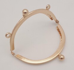 Angel Çanta Aksesuar 8.5 cm Oval Cüzdan Klipsi Cüzdan Bursu Light Gold Renk - 3