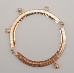 Angel Çanta Aksesuar 8.5 cm Oval Cüzdan Klipsi Cüzdan Bursu Light Gold Renk - 4