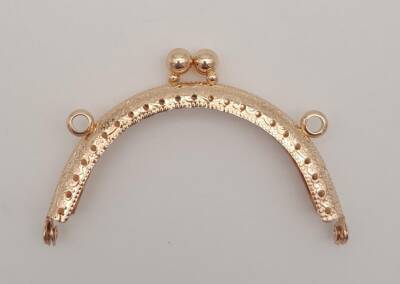 Angel Çanta Aksesuar 8.5 cm Oval Cüzdan Klipsi Cüzdan Bursu Light Gold Renk - 1