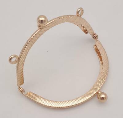 Angel Çanta Aksesuar 8.5 cm Oval Cüzdan Klipsi Cüzdan Bursu Light Gold Renk - 3