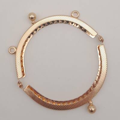 Angel Çanta Aksesuar 8.5 cm Oval Cüzdan Klipsi Cüzdan Bursu Light Gold Renk - 4