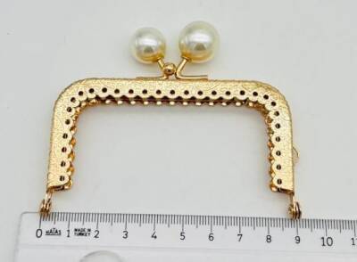 Angel Çanta Aksesuar 9 Cm Cüzdan Klipsi Golden Renk İncili - 1