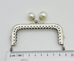 Angel Çanta Aksesuar 9 Cm Cüzdan Klipsi Silvery Renk İncili - Angel Çanta Aksesuar