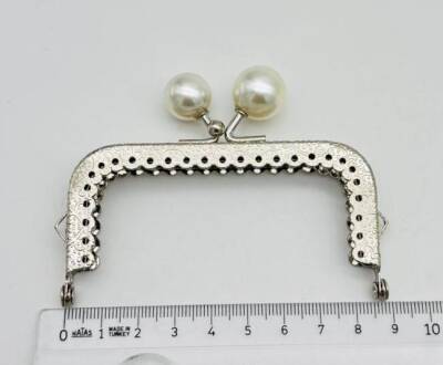 Angel Çanta Aksesuar 9 Cm Cüzdan Klipsi Silvery Renk İncili - 1