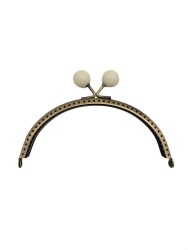 Angel Çanta Aksesuar Cüzdan Klipsi 13 Cm Krem Toplu Antik Metalli - Angel Çanta Aksesuar