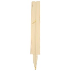 Angel Çanta Aksesuar 40 cm Derili Fermuar Krem Renk Light Gold Metalli - 2