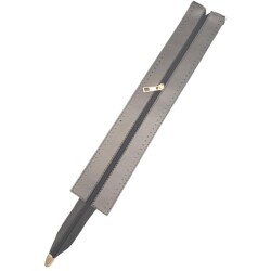 Angel Çanta Aksesuar 40 cm Derili Fermuar Parlak Gri Renk Light Gold Metalli - 1
