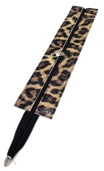 Angel Çanta Aksesuar 40 cm Derili Fermuar Rugan Croco Leopar Renk Gümüş Renk Metalli - Angel Çanta Aksesuar