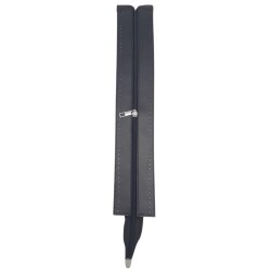 Angel Çanta Aksesuar 40 cm Derili Fermuar Siyah Renk Gümüş Metalli - 2