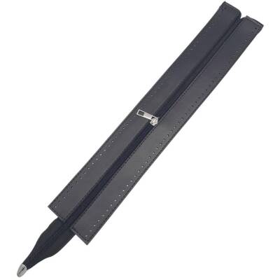 Angel Çanta Aksesuar 40 cm Derili Fermuar Siyah Renk Gümüş Metalli - 1