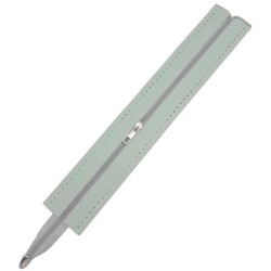 Angel Çanta Aksesuar 40 cm Derili Fermuar Su Yeşili Renk Gümüş Metalli - Angel Çanta Aksesuar