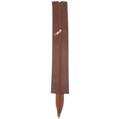 Angel Çanta Aksesuar 40 cm Derili Fermuar Taba Renk Light Gold Metalli - 2