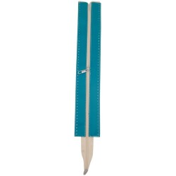 Angel Çanta Aksesuar 40 cm Derili Fermuar Turkuaz Renk Light Gold Metalli - 2